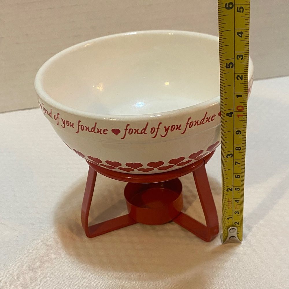 PAI Fondue Serving Set “Fond of you Fondue” & Red Hearts with 4 Serving Forks - Picture 10 of 10